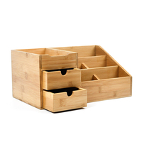 Caja de almacenamiento de escritorio de madera de alta calidad WDF, carpetas de archivos colgantes, organizador de cartera de documentos, organizador de escritorio de bambú para escritorio