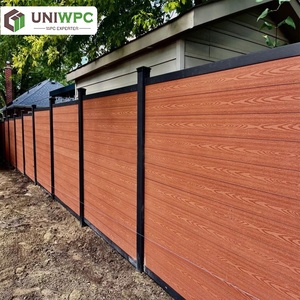 Uniwpc Xây Dựng An Ninh Riêng Tư Vườn Tường Hàng Rào WPC Hàng Rào Nhôm Bài Decking <span class=keywords><strong>Composite</strong></span> DIY - Product Image 3