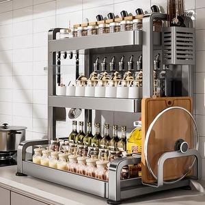Metal Kitchen Sink Storage Bowl Cabinet <b>Rack</b> Countertop <b>Dish</b> Storage Cabinet Carbon Steel Kitchen <b>Racks</b> - Product Image 2