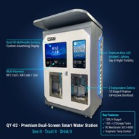 Автомат по продаже воды с фильтрацией RO, киоск для питьевой воды 400GPD, уличный, 24/7, оплата монетами/QR/картой, OEM, Smart IoT, УФ-обеззараживание, автоматическая очистка, LCD-дисплей