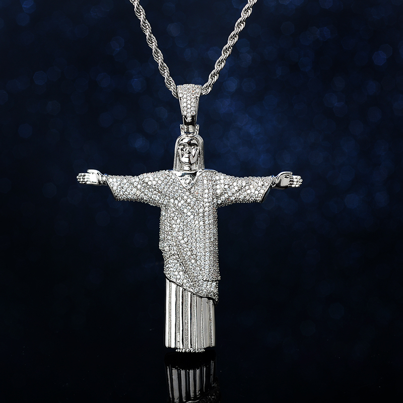 Crocifisso cattolico Inri Croce Gesù Cristo Ciondolo Cappella Sterling Argento 925 - Italia