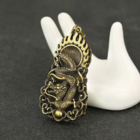 Porte-clés pendentif en laiton, Dragon du Zodiaque, style antique bronze, garantie sécurité éternelle, directement de l'usine