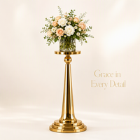 Support de fleurs en acier inoxydable doré de luxe, vase pour centre de table de mariage, décoration florale et pour table d'événements festifs