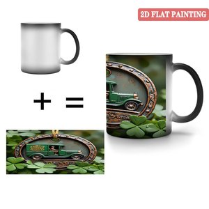 Frosted Black 11oz <b>Ceramic</b> Mug Sublimation Printing Heat Activated Color Changing <b>Cup</b> - Product Image 4