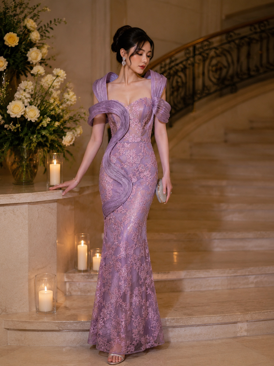 long black long sleeve lace dress Black Sweetheart Long Sleeves Lace Backless Wedding Dresses WD673 US18 / As Picture