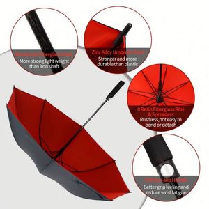 UV Protection Automatic Sun Windproof Golf <b>Large</b> Custom Golf <b>Umbrella</b> with Solar Light - Product Image 4