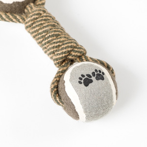 Jouet en corde pour animaux de compagnie, boule en chanvre, durable, à mâcher, pour chiens de taille moyenne et grande, couleur grise - Product Image 1