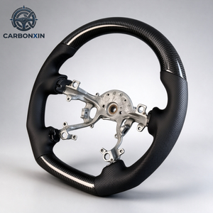 Volant en fibre de carbone forgé sur mesure pour Mitsubishi Pajero V73 V93 V97 Gen 3 (2018-2021) avec grip sport en Alcantara et cuir - Product Image 2