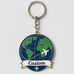 Llaveros Personalizados de Alta Calidad del Fabricante, Cadenas con Diseño de Globo Terráqueo, Recuerdo de Viaje Global, Llavero de Viajero Mundial - Product Image 3