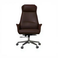 Chaise de bureau ergonomique en cuir véritable Boss, design minimaliste, confortable pour une longue assise, chaise inclinable et réglable pour les professionnels