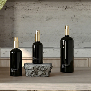 Flacons pulvérisateurs cosmétiques en verre de luxe personnalisables 20ml/30ml-200ml Marron/Blanc/<span class=keywords><strong>Noir</strong></span>/Transparent avec pulvérisateur à fine brume doré - Product Image 4