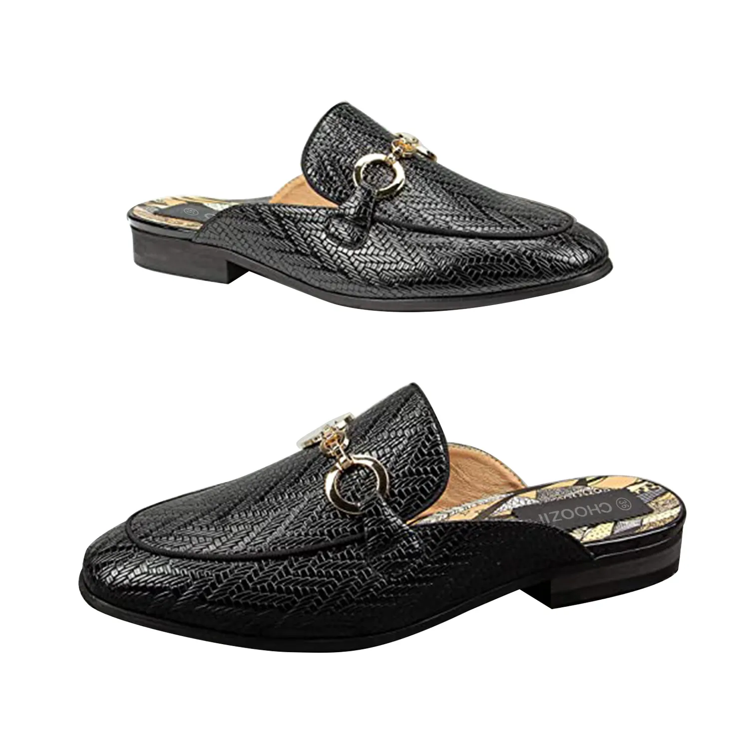 CHOOZII Custom Close Toe Slippers Outdoor Genuine Leather Men Lazy Shoes Loafer Slippers New Style Casual Men Shoes Flat Mules