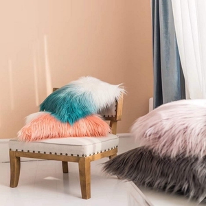 Decorative Luxury Series Plush Throw Pillow Case Mongolian <strong>Faux</strong> <strong>Fur</strong> Sofa <strong>Cushion</strong> <strong>Cover</strong> - Product Image 6