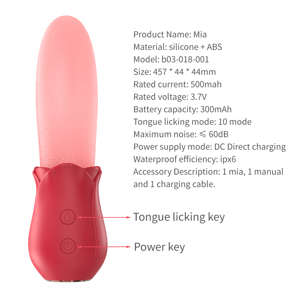 Realistic Tongue Licking Rose Vibrators