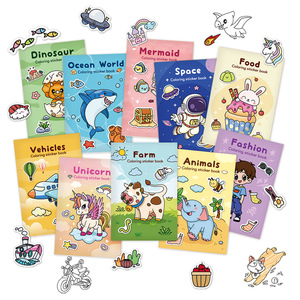 Livre de coloriage et de <span class=keywords><strong>dessin</strong></span> sur le thème des animaux spatiaux licorne personnalisé, 6 pages, avec un ensemble d'autocollants pour les enfants de 3 <span class=keywords><strong>à</strong></span> 6 ans - Product Image 6