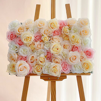 Muro de Flores Artificiales para Decoración de Bodas, Eventos, Fotografía, Escaparates de Centros Comerciales, con Hortensias, Rosas y Plantas Verdes