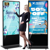 Écran tactile LCD Totem 4K de 65 pouces avec contrôle CMS pour affichage numérique en centre commercial, hôtel et magasin de détail