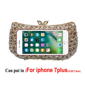 Borsa da Sera di Lusso di Alta Qualità con Cristalli Scintillanti, Forma Quadrata, Pochette da Donna in Oro e <span class=keywords><strong>Argento</strong></span> - Product Image 3