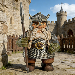Estatua de Jardín de Gnomos Caballeros, Miniatura de Armadura de Samurái 3D, Guardián Enano Templario, Artesanía de Resina, Decoración de Jardín - Product Image 5