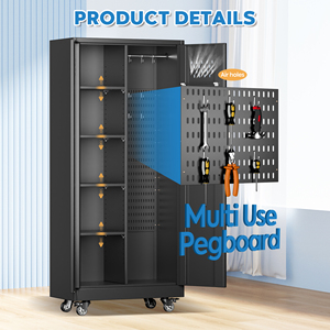 Armoires à outils métalliques robustes pour garage - Rangement d'atelier, structure démontable, service OEM, revêtement électrostatique en poudre - Product Image 5