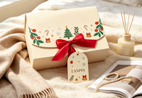 Boîte Cadeau de Noël de Luxe Écologique Faite à la Main avec Embossage et Logo Personnalisé pour Cadeaux d'Affaires de Fêtes Qualité Alimentaire