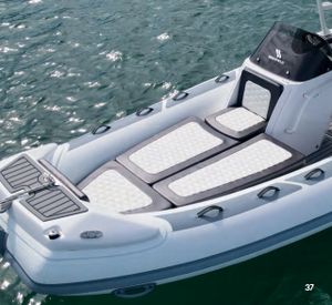 เรือยางอลูมิเนียม <span class=keywords><strong>Ocean</strong></span> Master 13 ฟุต แบบ Hypalon พร้อมเครื่องยนต์ติดท้ายเรือแบบเจ็ทสกี 60 แรงม้า รุ่น Double Model สำหรับเล่นเซิร์ฟ ตกปลา และใช้งานในทะเลสาบ - Product Image 3