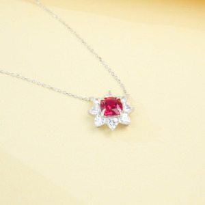 925 laboratory cultivates <b>ruby</b> pendant <b>necklace</b> - Product Image 5