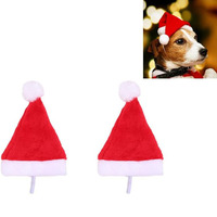 Ensemble de chapeaux de Noël pour animaux de compagnie, rouge monochrome, pour chiens et chats, fête d'hiver