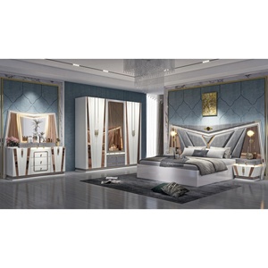 Ensemble de chambre à coucher moderne de luxe personnalisé en bois, lit King/<span class=keywords><strong>Queen</strong></span> avec rangement, meubles de style ferme pour appartement et villa - Product Image 3
