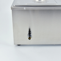 Peralatan Katering 4*1/2 GN PAN, Meja Pemanas Listrik Stainless Steel untuk Snack, Bain Marie Elektrik dengan Pengontrol Suhu