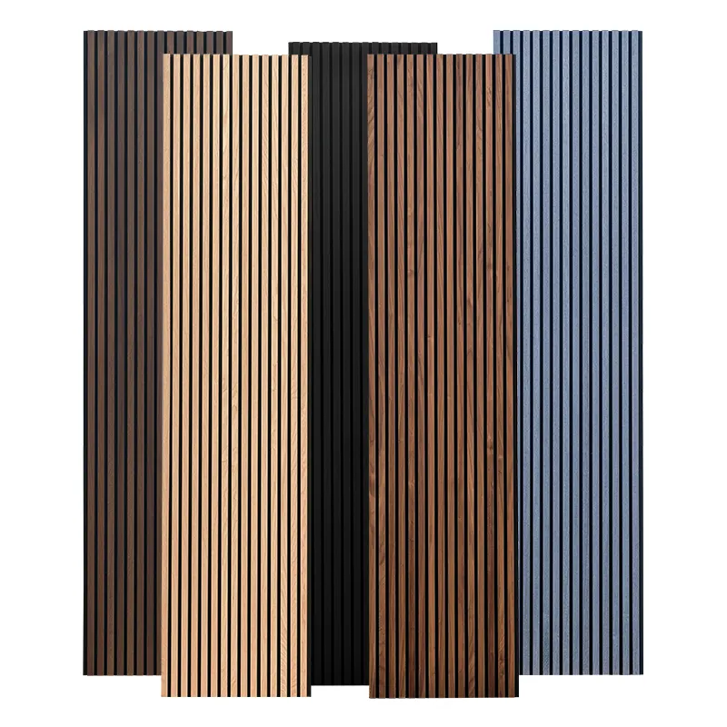 3000mm Two Acoustic Wood Sound Proofing Acoustic Panels Wall Veneer Slat Panels - Walnut Akupanel