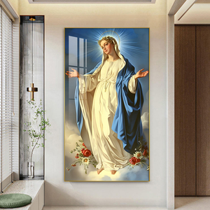 <span class=keywords><strong>Cornice</strong></span> Fotografica Personalizzata Maria, Decorazione Murale, <span class=keywords><strong>Quadro</strong></span> in Porcellana <span class=keywords><strong>con</strong></span> LED Resistente all'Umidità per Ingresso e Soggiorno - Product Image 3