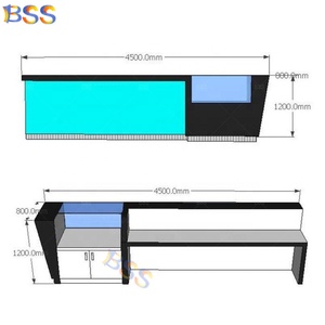 Comptoir de bar au design luxueux pour club privé Comptoir de café à whisky en marbre noir - Product Image 2