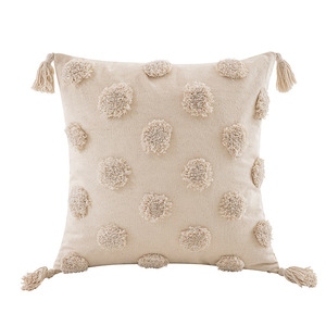 Funda de almohada con <span class=keywords><strong>borlas</strong></span> de estilo nórdico moderno cuadrado, cojín de arte decorativo geométrico de Color sólido <span class=keywords><strong>para</strong></span> el hogar, cabecera o ventana de Bahía - Product Image 5