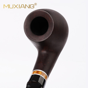 Muxiang Wooden Smoking Pipe Bent Type 9mm Filter Handmade Solid Wood Tobacco Pipe Personal Gift - Product Image 2