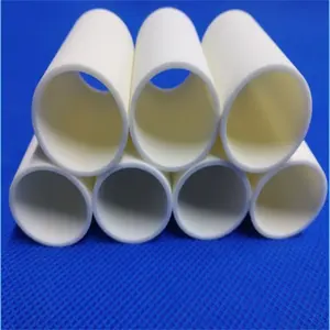 Customized 99% Alumina Ceramic Protective Tube Pipe Al2o3 Sleeve Bushing For Furnace