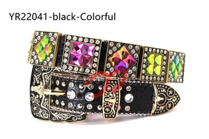 Cintura di nuova tendenza con strass Bling Bling da uomo da donna Cowgirl occidentale con strass di cristallo con borchie di cuoio per Jeans - Product Image 4