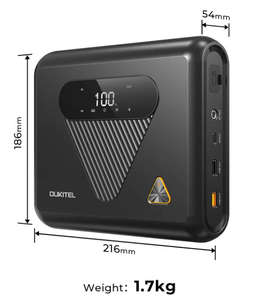 Démarreur de voiture OUKITEL C01 1350A 80Wh PD60W, 4000+ cycles, alimentation de secours d'urgence pour appareils, 27500mAh, crête de 1350A - Product Image 3