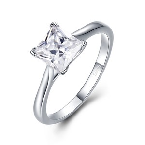 BAGREER SCR044 <span class=keywords><strong>Anello</strong></span> di Moda Semplice con Grande Zircone <span class=keywords><strong>Quadrato</strong></span>, <span class=keywords><strong>Anello</strong></span> in <span class=keywords><strong>Argento</strong></span> 925 con Diamante Trasparente per Fidanzamento e Matrimonio, Gioielli da Donna - Product Image 5