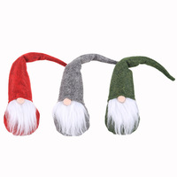 Figurine de bureau en peluche sans visage, style Père Noël nordique à barbe blanche, décoration de Noël en gros