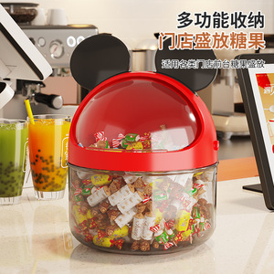 Cartoon Snack Storage <b>Box</b> Round With Lid <b>Red</b> And Blue Food Container Desktop Organizer - Product Image 3