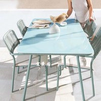 Ensemble de chaises et table en rotin modernes, durables et confortables pour 4 personnes, respectueux de l'environnement, portables, pour patios, pelouses, piscines, garantie 5 ans