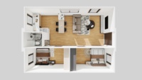 Maison Modulaire Préfabriquée en Conteneur Pas Cher 20 pieds 2 Chambres