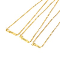 Hongtong acier inoxydable et plaqué or 18 carats nom du zodiaque NK Figaro chaîne colliers à la mode signe du zodiaque pendentif pour unisexe pour les femmes