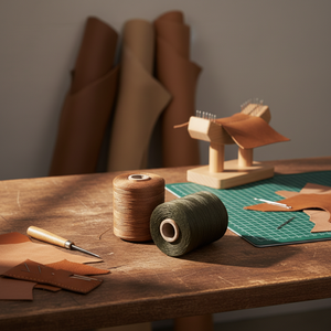 ด้ายโพลีเอสเตอร์แบน 100% ขนาด 1.0 มม. 210D/16 ทนทานต่อการขัดถู กันน้ำ เคลือบแว็กซ์ สำหรับงานหนัง ขายดี - Product Image 1