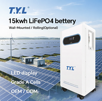Batterie au lithium LiFePO4 à semi-conducteurs T.Y.L 15 kWh pour usage domestique, alimentation d'ordinateur, chargeur de téléphone, ventilateur, lecteur DVD, éclairage
