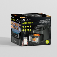 Friteuse à air Anbolife 10L à double panier (5L+5L), commande tactile numérique, cuisson synchronisée pour deux paniers séparés ETL/CE/CB OEM