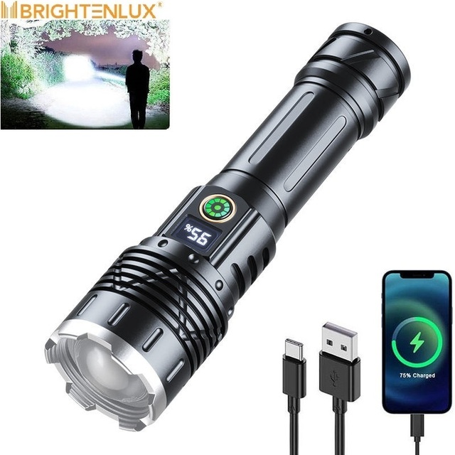 1000 Lumen Zoom White Laser High Power Flashlights Usb 18650 Taschenlampe Super Bright Rechargeable Led Powerful Flashlight