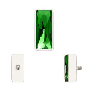 Gros Titane Rectangle Forme Labret Corps Bijoux CZ Lunette Top Boucle D'oreille Zircon Sans Fil Piercing Bijoux pour Fiançailles - Product Image 4