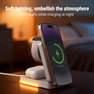 Cargador Inalámbrico Magnético 3 en 1 Plegable con Carga Rápida, Soporte para Teléfono y Reloj - Product Image 2